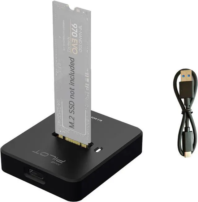 Main image of AMZPILOT M.2 NVMe & SATA to USB C Docking Station, M.2 SSD to USB A C Reader Adapter for Both M.2 (M Key, B+M Key) NVMe and SATA NGFF SSD Dock, Size for 2280 2260 2242 2230 22110 Enclosure - Plastic