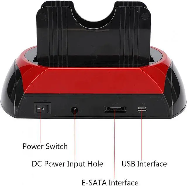 Alt view image 2 of 6 - Hard Drive Enclosure, 2.5"/3.5" Dual SATA IDE HDD Docking Station Hard Disk Drive Card Reader Dock