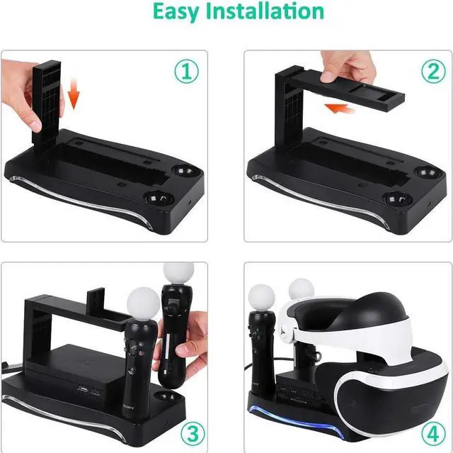 Alt view image 2 of 7 - SN-RIGGOR Charging Station Display Stand Docking Station and Processor Unit for PS Move Showcase Storage Stand Holder for PSVR II PS4 VR II PS VR Headset CUH-ZVR2 2th Generation