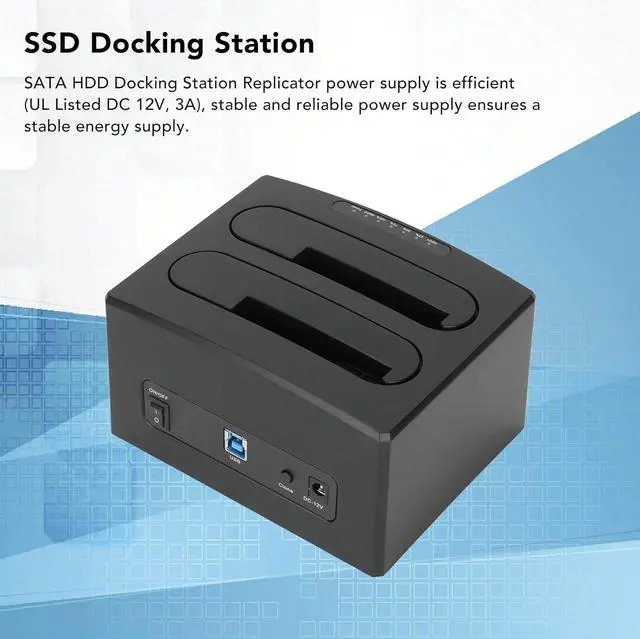 Alt view image 2 of 7 - Hard Drive Reader, Offline Clone Function External USB 3.0 HDD Docking Station to I II III Dual Bay for 2.5 inch 3.5 inch SSD US Plug