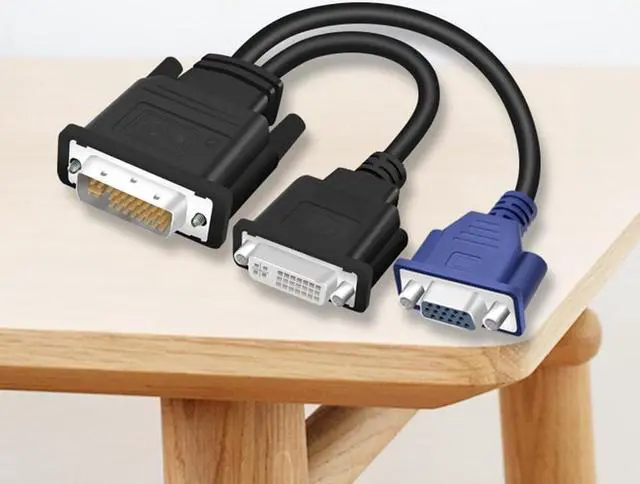 Alt view image 4 of 7 - suckoo DVI-I to DVI-D VGA Video Cable Splitter 1 into 2 Out Computer Host Laptop Graphics Card DVI24+5 External 2 Port DVI24+1 VGA Monitor TV Projector Converter Docking Station 1920x1080P Black