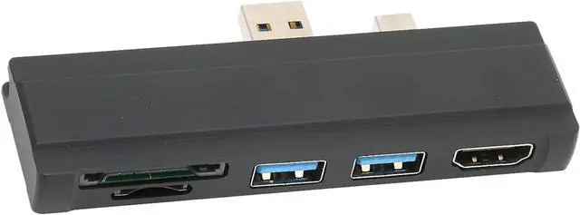 Main image of Docking Station, for Surface Pro 4/5/6, 5 Gbps USB Hub, 5 in 1 4K HD Multimedia Interface Output, USB 3.0, Memory Card, Storage Card Reader Ports, Aluminum Shell(Black)