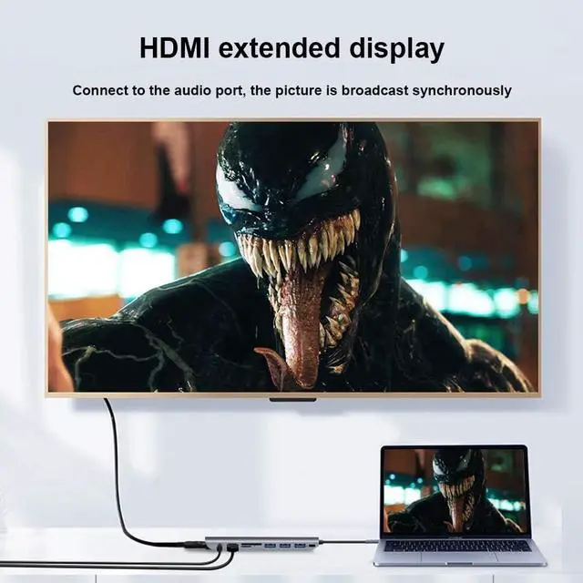 Alt view image 4 of 7 - USB C HUB Docking Station 9 in 1 Hub Converter with HDMI VGA USB3.0 SD/TF Audio PD Powered Mobile Computer Docking Station Accessories