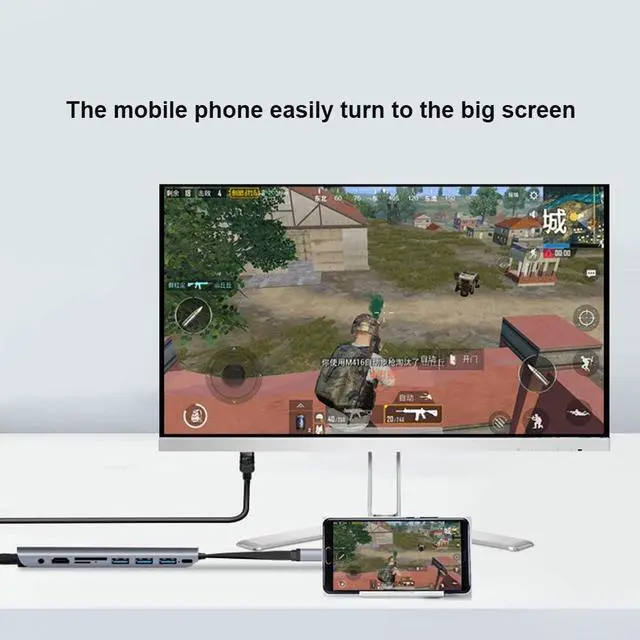 Alt view image 5 of 7 - USB C HUB Docking Station 9 in 1 Hub Converter with HDMI VGA USB3.0 SD/TF Audio PD Powered Mobile Computer Docking Station Accessories