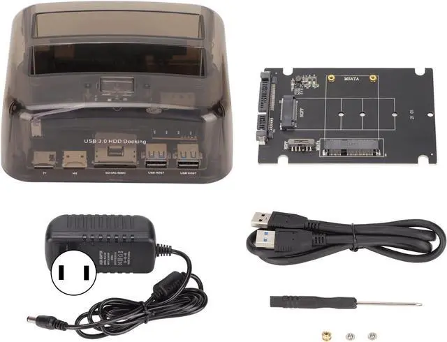 Alt view image 7 of 7 - USB3.0 to IDE SATA HDD Docking Station, 6Gbps Dual Bay External Hard Drive Docking Station One Click Backup with LED Indicator(US)