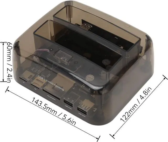 Alt view image 6 of 7 - HDD Docking Station, 100-240V Hot Swap Plug and Play Hard Drive Docking Station 6Gbps Transfer Speed for PC (US Plug)