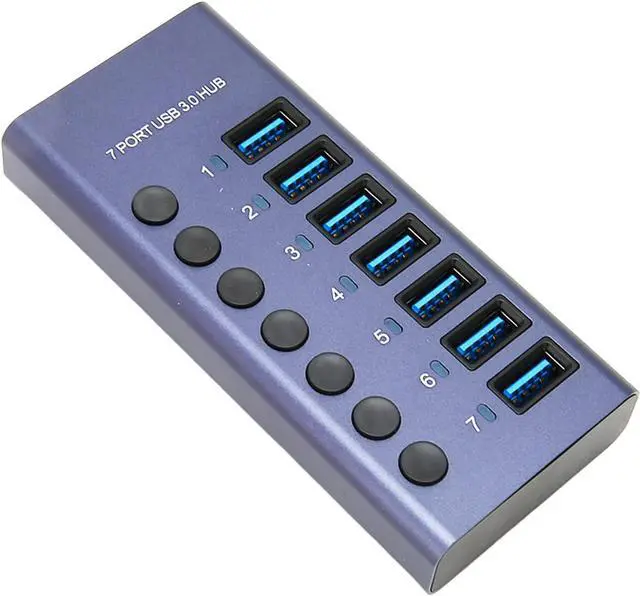 Alt view image 4 of 7 - USB 3.0 Docking Station, USB 3.0 Hub Adapter 5Gbps Transmission 7 Ports Individual Switch for Phone (US Plug)