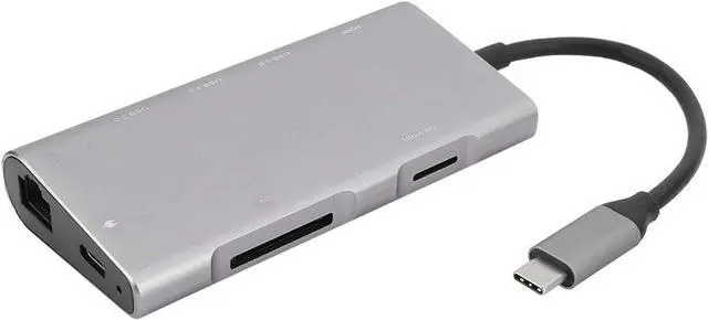 Alt view image 4 of 7 - Docking Station All-Round Protection Multi-Function Drop-Proof Wear-Resistant 8-in-1 RJ45 Hub 4K x 2K for Notebook