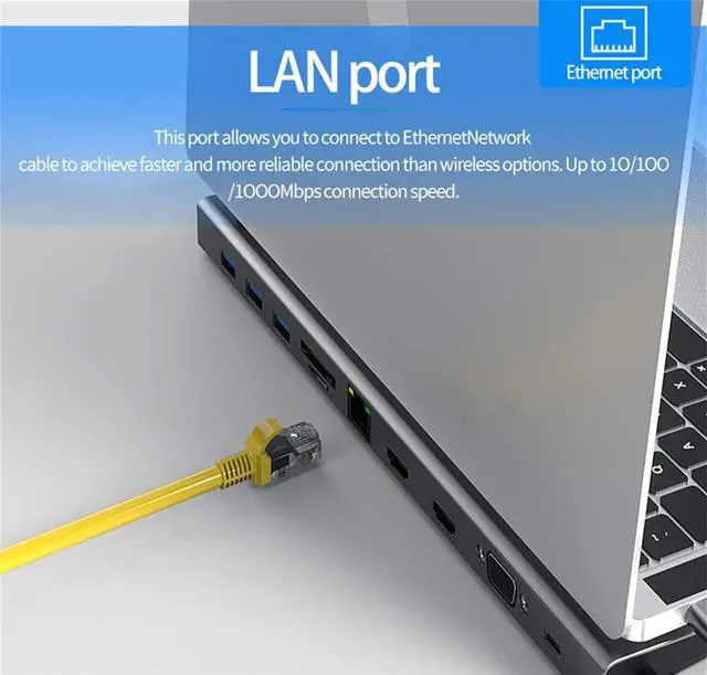 Alt view image 6 of 7 - Laptop Docking Stations,Cooling Base,Type-C Expansion Dock,Dual Hdmi Network Card PD 11 in One,USB Hub Splitter