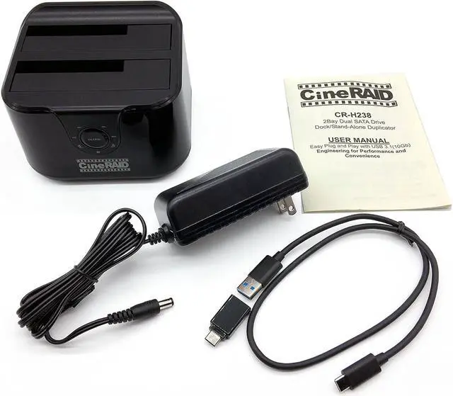 Alt view image 4 of 5 - CR-H238 USB 3.1 Gen 2 Dual Hard Drive Docking Station