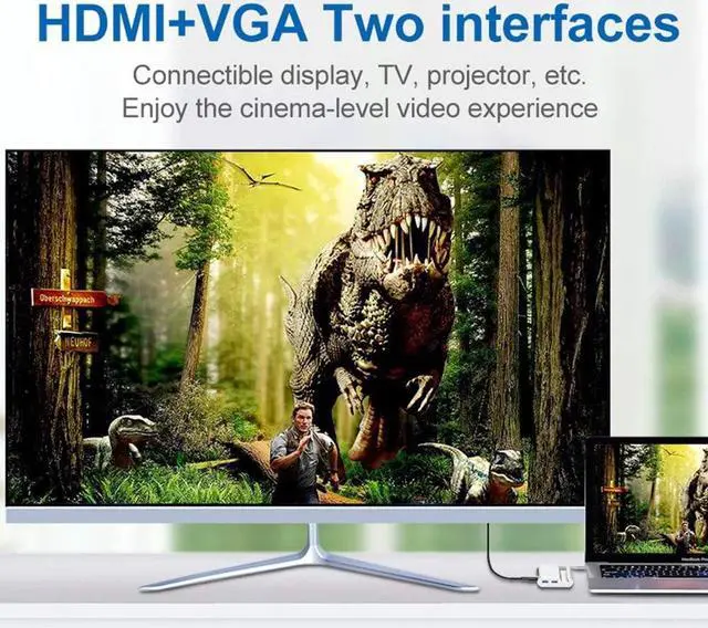 Alt view image 4 of 7 - Type-C Expansion Dock Seven-in-One HUB Hub with Mobile Phone Bracket Office Laptop Docking Station 3.0-Gigabit Network Port Splitter VGA Adapter