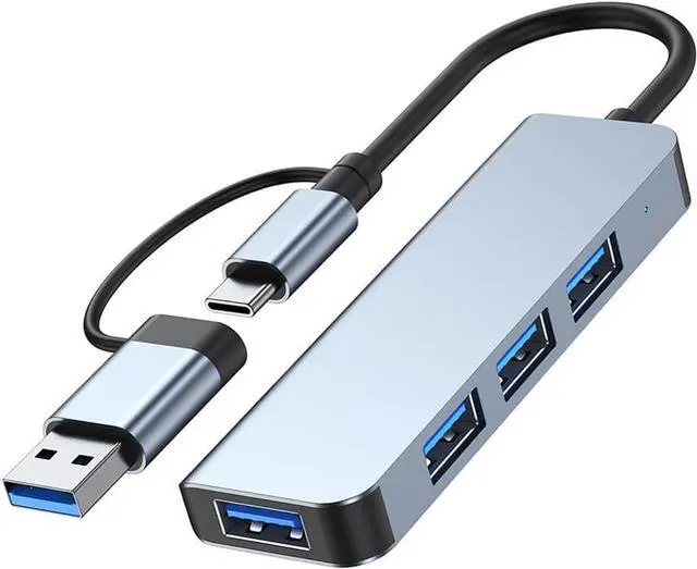 Alt view image 2 of 7 - DHTtechky USB C Hub Adapter,(USB-C+USB-A) Male to USB Female Adapter,2-in-1 USB Hub 3.0 x 4 Ports,USB Type C to 4Ports USB3.0 Data Adapter USB Splitter Compatible for USB/USB-C Series&Laptop.