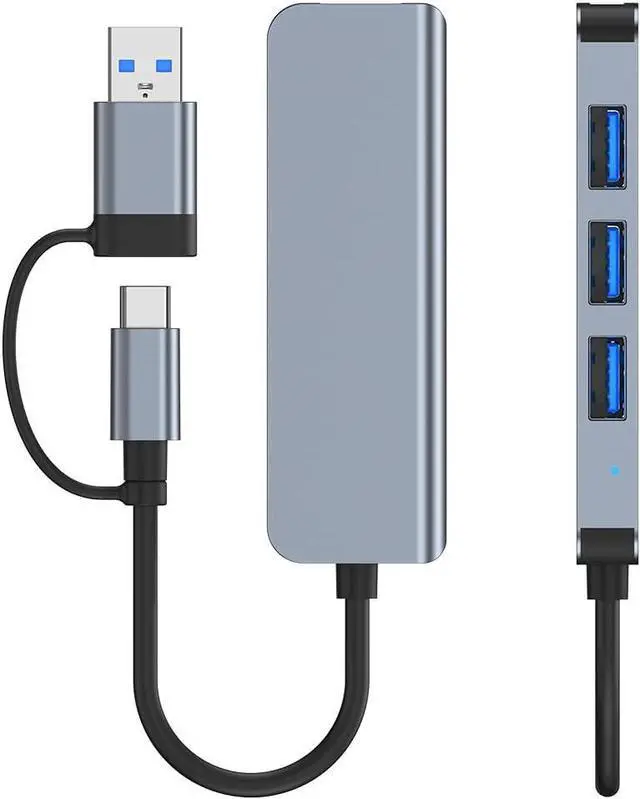 Alt view image 7 of 7 - DHTtechky USB C Hub Adapter,(USB-C+USB-A) Male to USB Female Adapter,2-in-1 USB Hub 3.0 x 4 Ports,USB Type C to 4Ports USB3.0 Data Adapter USB Splitter Compatible for USB/USB-C Series&Laptop.
