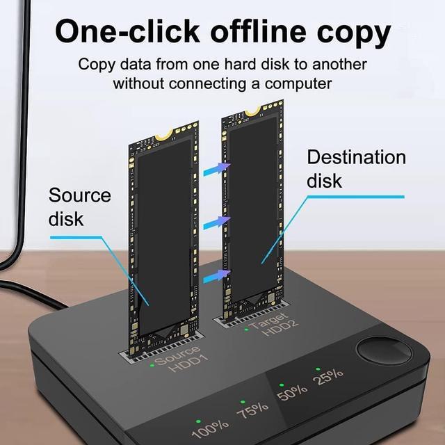 Alt view image 3 of 7 - GZSHUNLI .2 SATA Docking Station Type C to SATA SSD External Hard Drive Enclosure,Support Offline Clone Duplicator