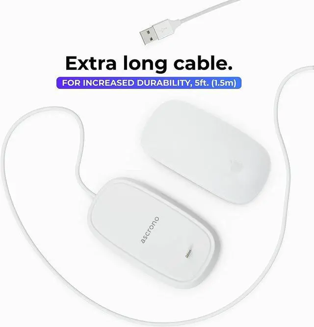 Alt view image 5 of 6 - Charging Station Compatible with Apple Magic Mouse 2 - White - Perfect Accessories | Usable As Charging Dock, Stand & Charger | Includes 5ft (1.5m) USB-A Cable | Lightning Connector