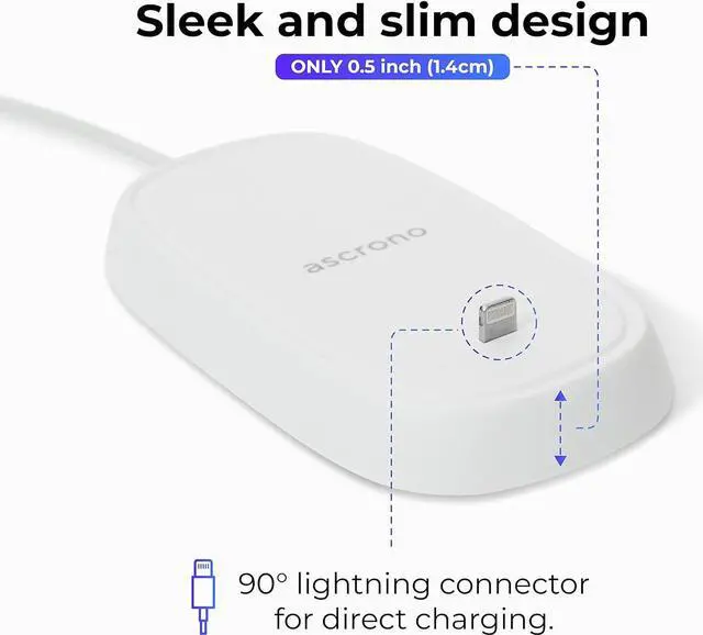 Alt view image 6 of 6 - Charging Station Compatible with Apple Magic Mouse 2 - White - Perfect Accessories | Usable As Charging Dock, Stand & Charger | Includes 5ft (1.5m) USB-A Cable | Lightning Connector