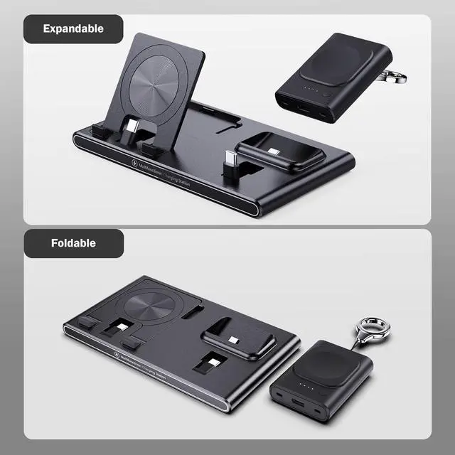 Alt view image 4 of 7 - Charging Station for Samsung S23 Ultra, with 1800 mAh Portable Samsung Watch 5 Charger, Samsung Charging Dock for Samsung Galaxy Z Fold5/Z Flip5/S23/S22/S21, Galaxy Watch 6/5 Pro/4/3, Galaxy Buds2 Pro