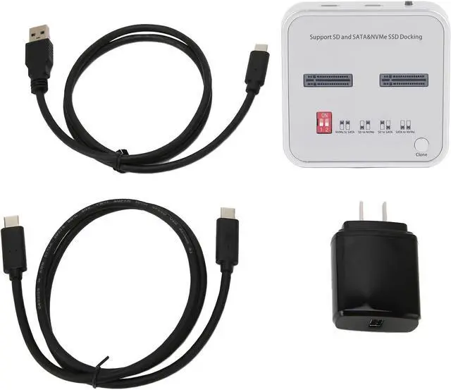 Alt view image 6 of 7 - Internal Hard Drives, Hard Disk Duplicator M.2 SATANVME SSDSD, DualBay Protocol Docking Station 100240V, Adopts Vertical Open Design, Supports M.2 SATANVME, SSD Protocols (US