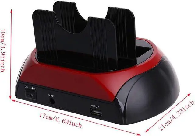 Alt view image 7 of 7 - Dual 2.5"/3.5" IDE SATA HDD Hard Drive Disk Bracket Base Dock Docking Station Holder