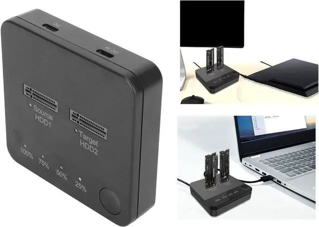 Alt view image 7 of 7 - M.2 SSD Duplicator, HighSpeed Offline Clone Docking Station with 1Gbps Transfer Rate for 2230 22242 2260 2280 22110, Dual Bay 2TB Capacity with Type C Interface, One to One
