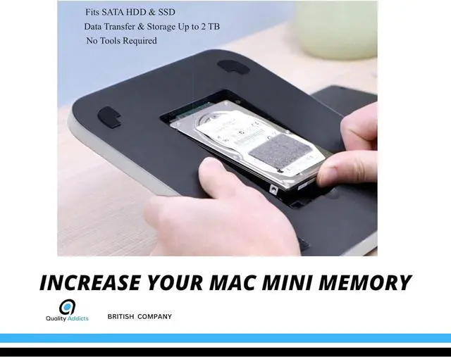 Alt view image 2 of 7 - USB-C Hub with SATA Hard Drive Enclosure for Mac Mini M1/M2, Type-C Docking Station & Stand for New MacMini M1/M2 & 2018 models & above, with SATA SSD/HDD Slot, USB 3.0 & 2.0 Ports, SD/TF Card Readers