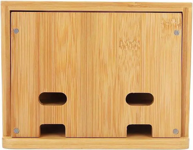 Alt view image 7 of 7 - Bamboo Wooden Charging Station for Multiple Device Holder Desktop Docking Stations Organizer Stand for Phone Pad Watch Tablet