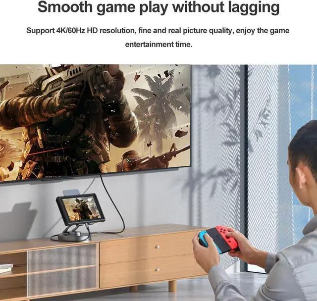 Alt view image 2 of 7 - Akloker USB C Docking Station Swivel Stand 4k/60Hz Multiport Hub Adapter PD 100W USB3.0 10Gbps HDMI-Compatible Port for Steam Deck/Switch/ASUS Rog Ally