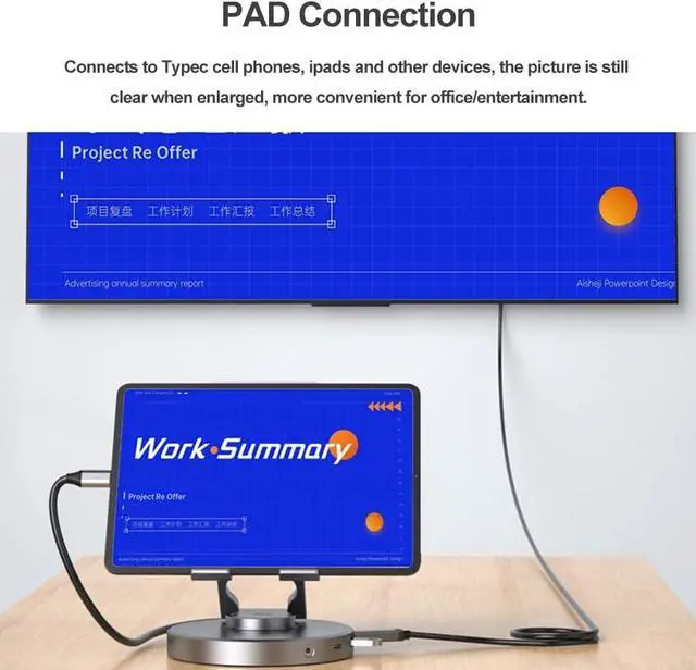 Alt view image 4 of 7 - Akloker USB C Docking Station Swivel Stand 4k/60Hz Multiport Hub Adapter PD 100W USB3.0 10Gbps HDMI-Compatible Port for Steam Deck/Switch/ASUS Rog Ally
