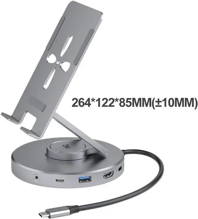 Alt view image 7 of 7 - Akloker USB C Docking Station Swivel Stand 4k/60Hz Multiport Hub Adapter PD 100W USB3.0 10Gbps HDMI-Compatible Port for Steam Deck/Switch/ASUS Rog Ally