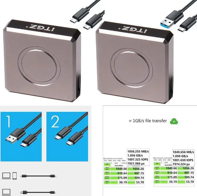 Alt view image 4 of 7 - External Mobile Solid-State Drive Box Case-M2 SSD NVME Enclosure Adapter Suitable for M-Key 2230 1000MB/s Aluminum-Alloy hard drive enclosure multiple bay docking station usb thunderbolt-aluminum case