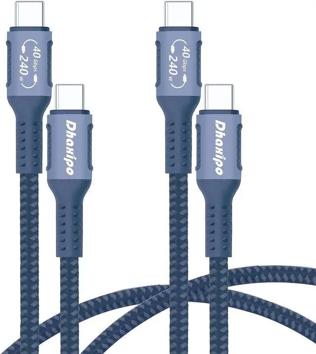 Main image of Dhaxipo USB 4 for Thunderbolt 4 Cable 4FT [2 Pack], 40 Gbps Data Transfer with 240W and 4K@144Hz 5K@ 60Hz or 8K@30Hz,Compatible with Thunderbolt 4/3 Cable and USB C,fit for Laptop,Docking,Monitor.