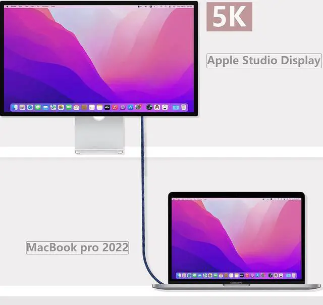 Alt view image 7 of 7 - Dhaxipo USB 4 for Thunderbolt 4 Cable 4FT [2 Pack], 40 Gbps Data Transfer with 240W and 4K@144Hz 5K@ 60Hz or 8K@30Hz,Compatible with Thunderbolt 4/3 Cable and USB C,fit for Laptop,Docking,Monitor.