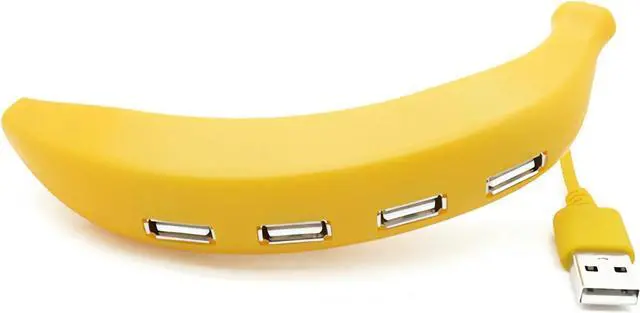 Main image of LITHFEQA Fun Banana USB 2.0 Docking Station 4-Port USB Hub USB Splitter! USB Extender for laptops, Xbox, Flash Drives, Hard Drives, Consoles, Printers, Cameras, mice