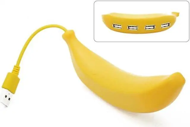 Alt view image 3 of 6 - LITHFEQA Fun Banana USB 2.0 Docking Station 4-Port USB Hub USB Splitter! USB Extender for laptops, Xbox, Flash Drives, Hard Drives, Consoles, Printers, Cameras, mice