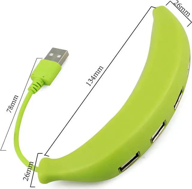 Alt view image 6 of 6 - LITHFEQA Fun Banana USB 2.0 Docking Station 4-Port USB Hub USB Splitter! USB Extender for laptops, Xbox, Flash Drives, Hard Drives, Consoles, Printers, Cameras, mice