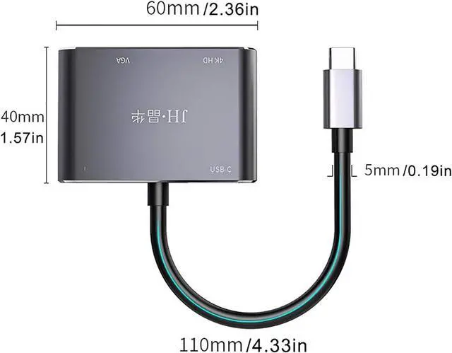 Alt view image 3 of 7 - SHUBHU 12 in 1 4K UHD Type C Hub USB3.0 HDMI VGA PD Adapter Docking Station for PC MacBooks Pro Air, Chromebook Pixel Laptop, Black, H