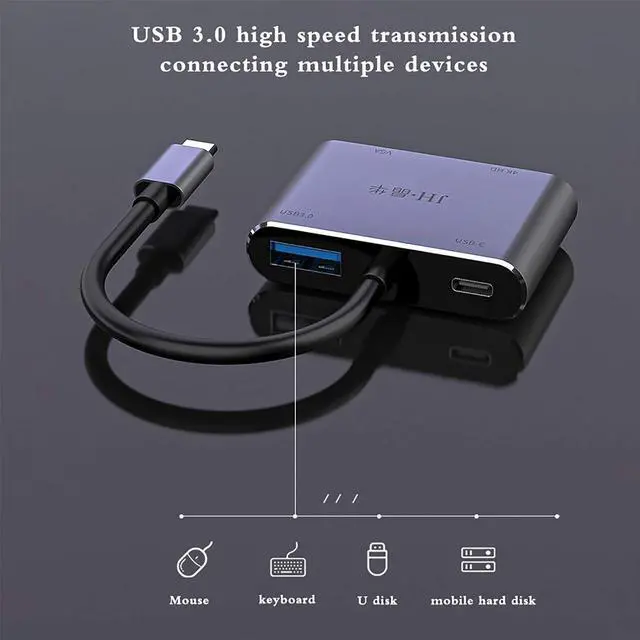 Alt view image 4 of 7 - SHUBHU 12 in 1 4K UHD Type C Hub USB3.0 HDMI VGA PD Adapter Docking Station for PC MacBooks Pro Air, Chromebook Pixel Laptop, Black, H