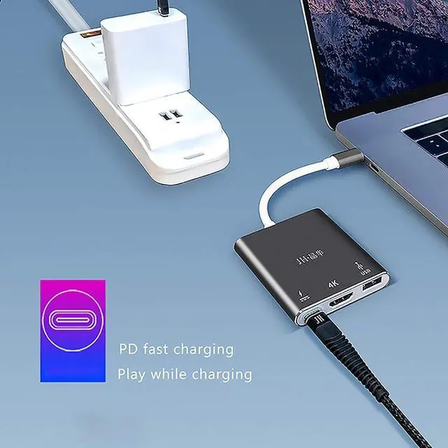 Alt view image 7 of 7 - SHUBHU 12 in 1 4K UHD Type C Hub USB3.0 HDMI VGA PD Adapter Docking Station for PC MacBooks Pro Air, Chromebook Pixel Laptop, Grey, I