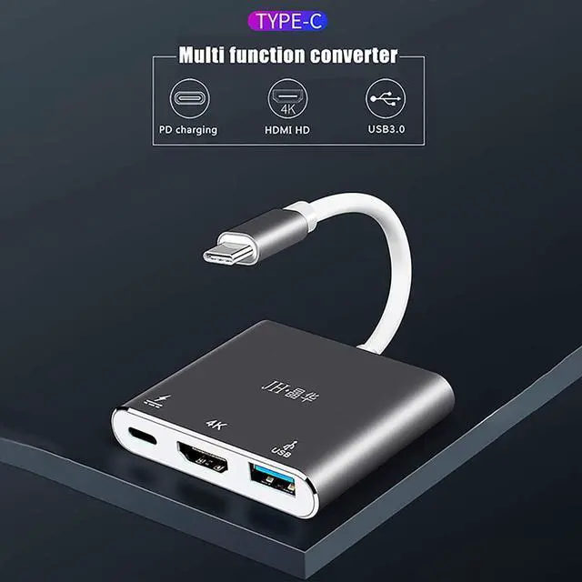 Alt view image 5 of 7 - SHUBHU 12 in 1 4K UHD Type C Hub USB3.0 HDMI VGA PD Adapter Docking Station for PC MacBooks Pro Air, Chromebook Pixel Laptop, Grey, I