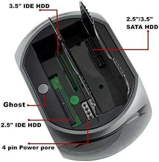 Alt view image 4 of 7 - TZOU 2.5" / 3.5" IDE SATA HDD Docking Station Card Reader Hub US Plug