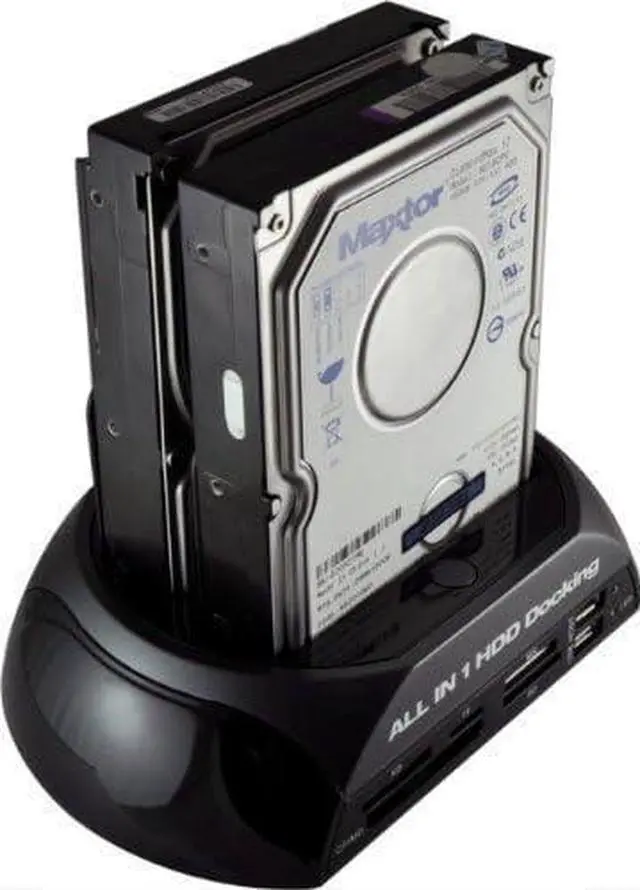 Alt view image 7 of 7 - TZOU 2.5" / 3.5" IDE SATA HDD Docking Station Card Reader Hub US Plug