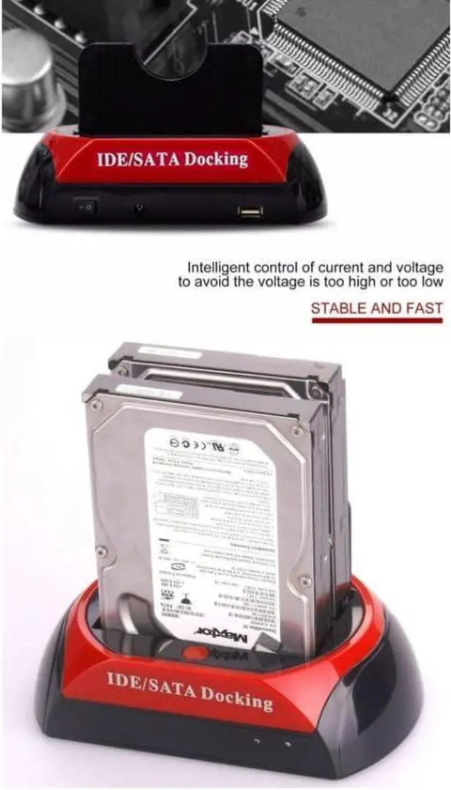 Alt view image 6 of 7 - HDD Base with Multi Hard Drives Reader Slot for 2.5/3.5 Inch SATA/IDE Hard Drive Docking Station Dual Interface