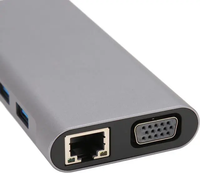 Alt view image 7 of 7 - 11 in 1 USB C Hub Multiport Adapter, 4 X USB3.0, HD 4K VGA, RJ45 Ethernet, PD Charging, 3.5mm Sound, USB C Docking Station with 5Gbps Data Transfer, Card Slot and PD100W Charging