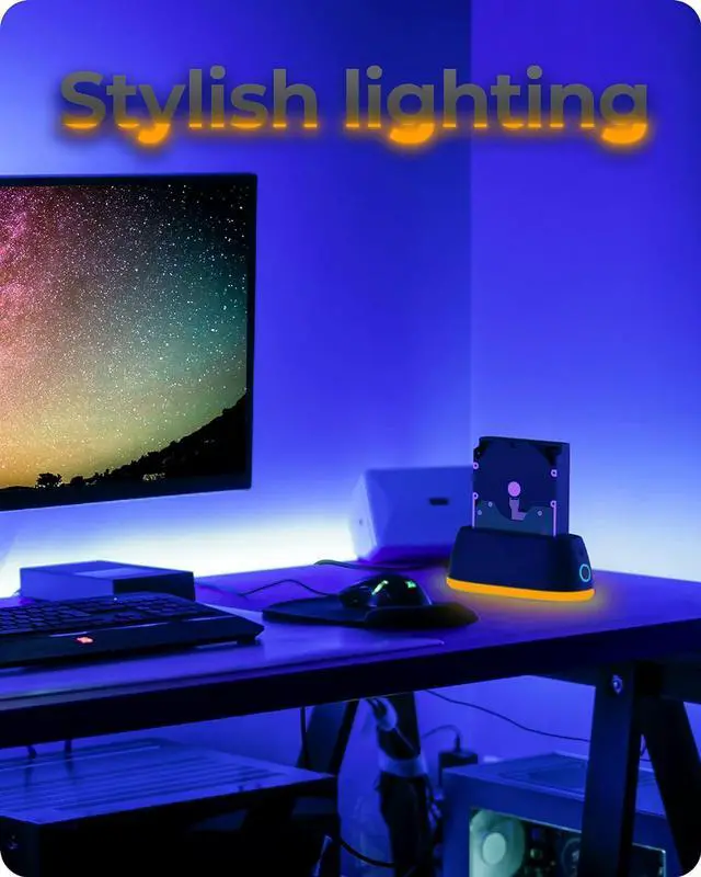 Alt view image 6 of 7 - ICY BOX Gaming docking station for 1 bay SATA SSD/HDD 2.5 inch and 3.5 inch hard drives with over 3.0 5 Gbps speed, includes USB B to USB A / USB C combination cable, compatible with Windows and MacOS