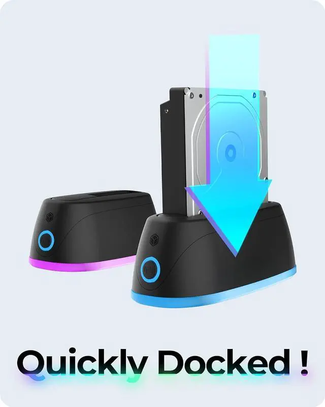 Alt view image 7 of 7 - ICY BOX Gaming docking station for 1 bay SATA SSD/HDD 2.5 inch and 3.5 inch hard drives with over 3.0 5 Gbps speed, includes USB B to USB A / USB C combination cable, compatible with Windows and MacOS