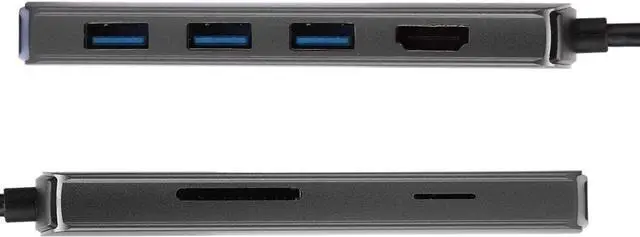 Alt view image 3 of 7 - USB C Hub Adapter,6 in 1 Docking Station Dark Green Multifunctional Type-C to HDMI High-Definition Hub Adapter