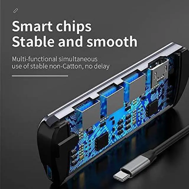 Alt view image 3 of 7 - USB Type C Charging Dock 4 in 1 USB C Laptop Docking Station 3 USB 3.0 + 4K HDMI + Type C Dock USB HUB/Type C Data Hub