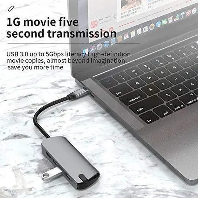 Alt view image 4 of 7 - USB Type C Charging Dock 4 in 1 USB C Laptop Docking Station 3 USB 3.0 + 4K HDMI + Type C Dock USB HUB/Type C Data Hub