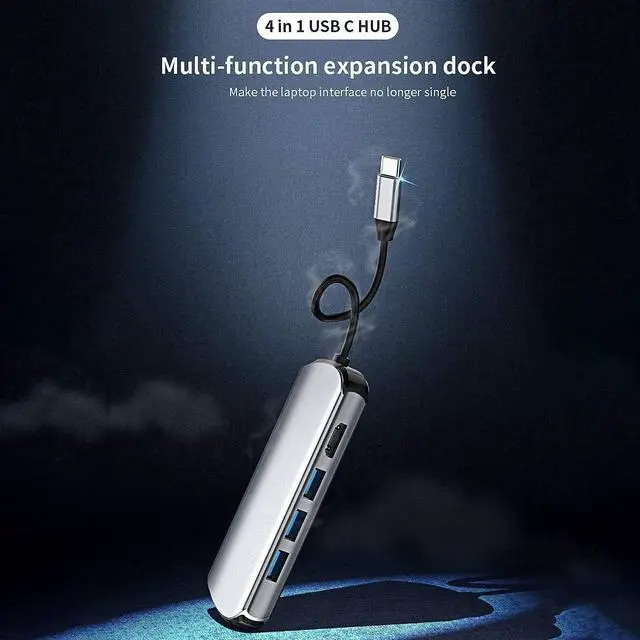 Alt view image 5 of 7 - USB Type C Charging Dock 4 in 1 USB C Laptop Docking Station 3 USB 3.0 + 4K HDMI + Type C Dock USB HUB/Type C Data Hub