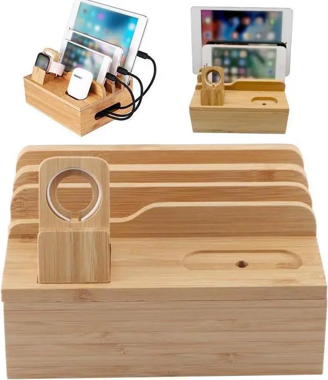 Alt view image 3 of 7 - Hilitand Phone Rack, Desktop Docking Station Organizer Mobile Phone Watch Rack Holder for Home Office Use, Desk